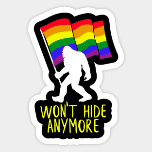 Bigfoot LGBT t-shirt No more hiding tee Sticker